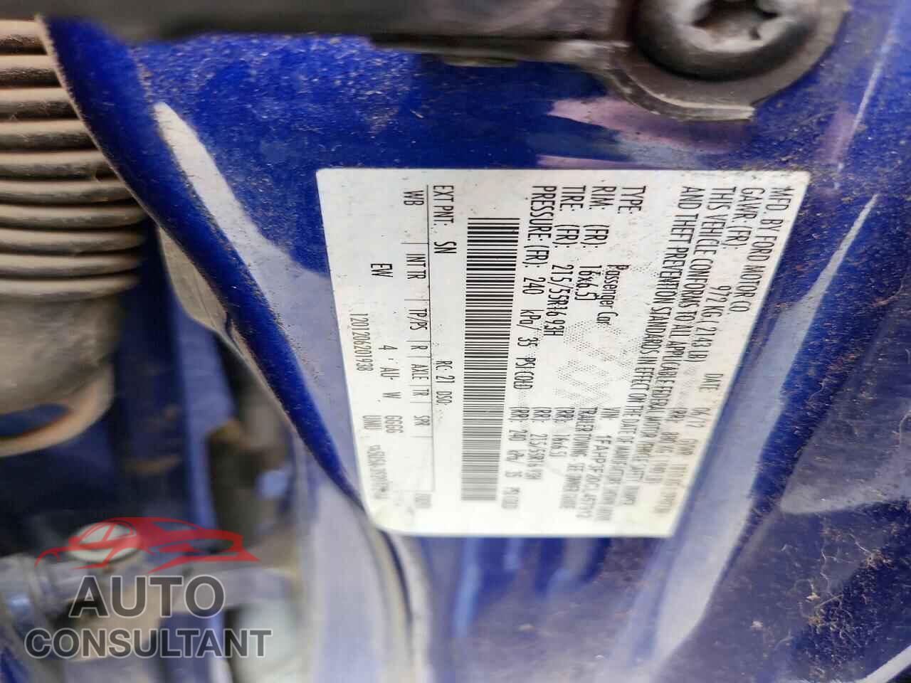 FORD FOCUS 2012 - 1FAHP3F20CL457912