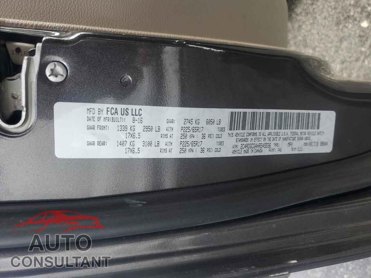 DODGE CARAVAN 2017 - 2C4RDGCG4HR545536