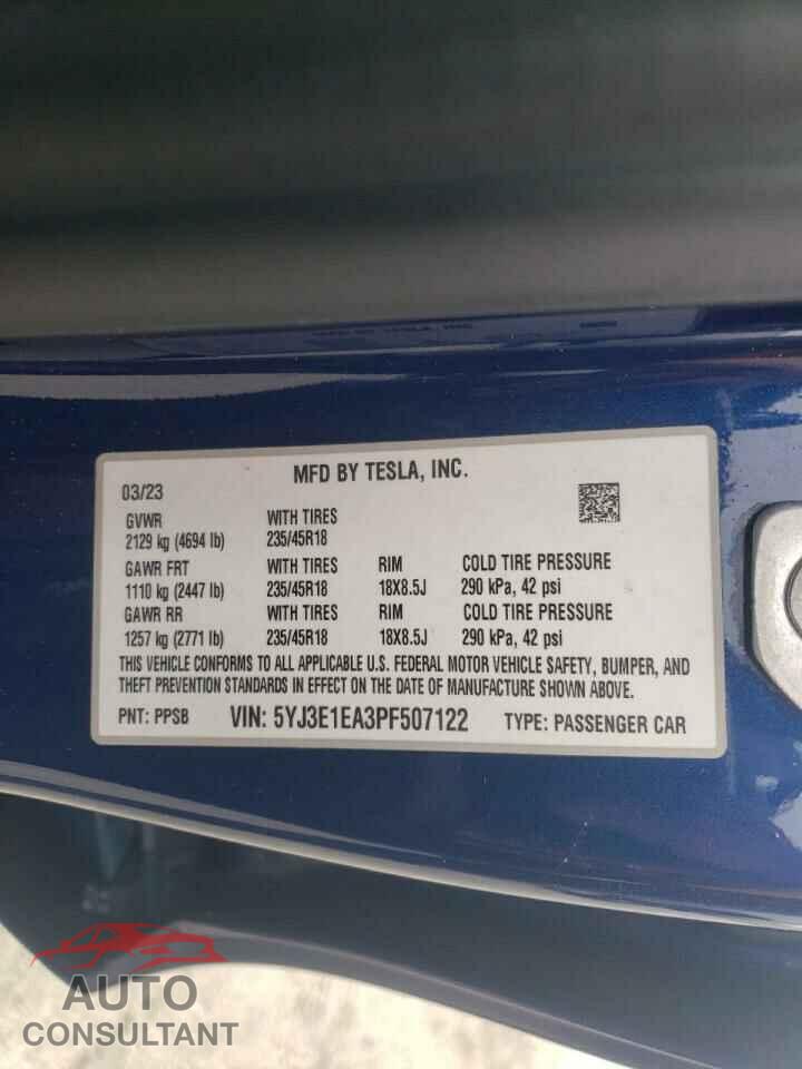 TESLA MODEL 3 2023 - 5YJ3E1EA3PF507122