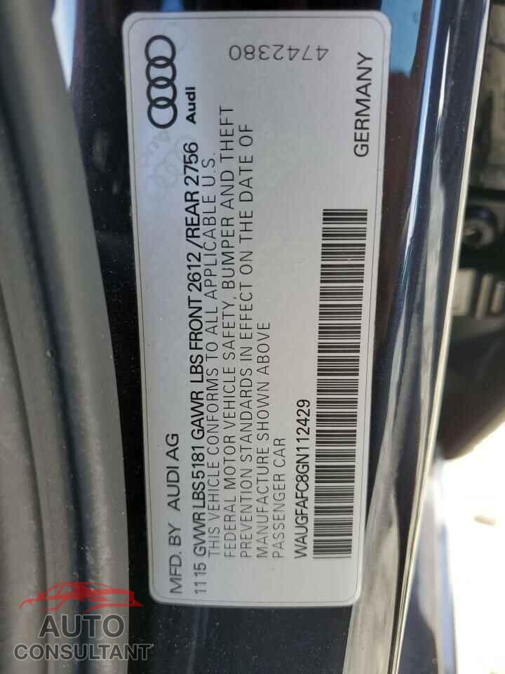 AUDI A6 2016 - WAUGFAFC8GN112429