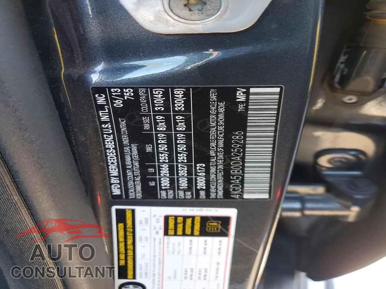 MERCEDES-BENZ M-CLASS 2013 - 4JGDA5JB0DA259286