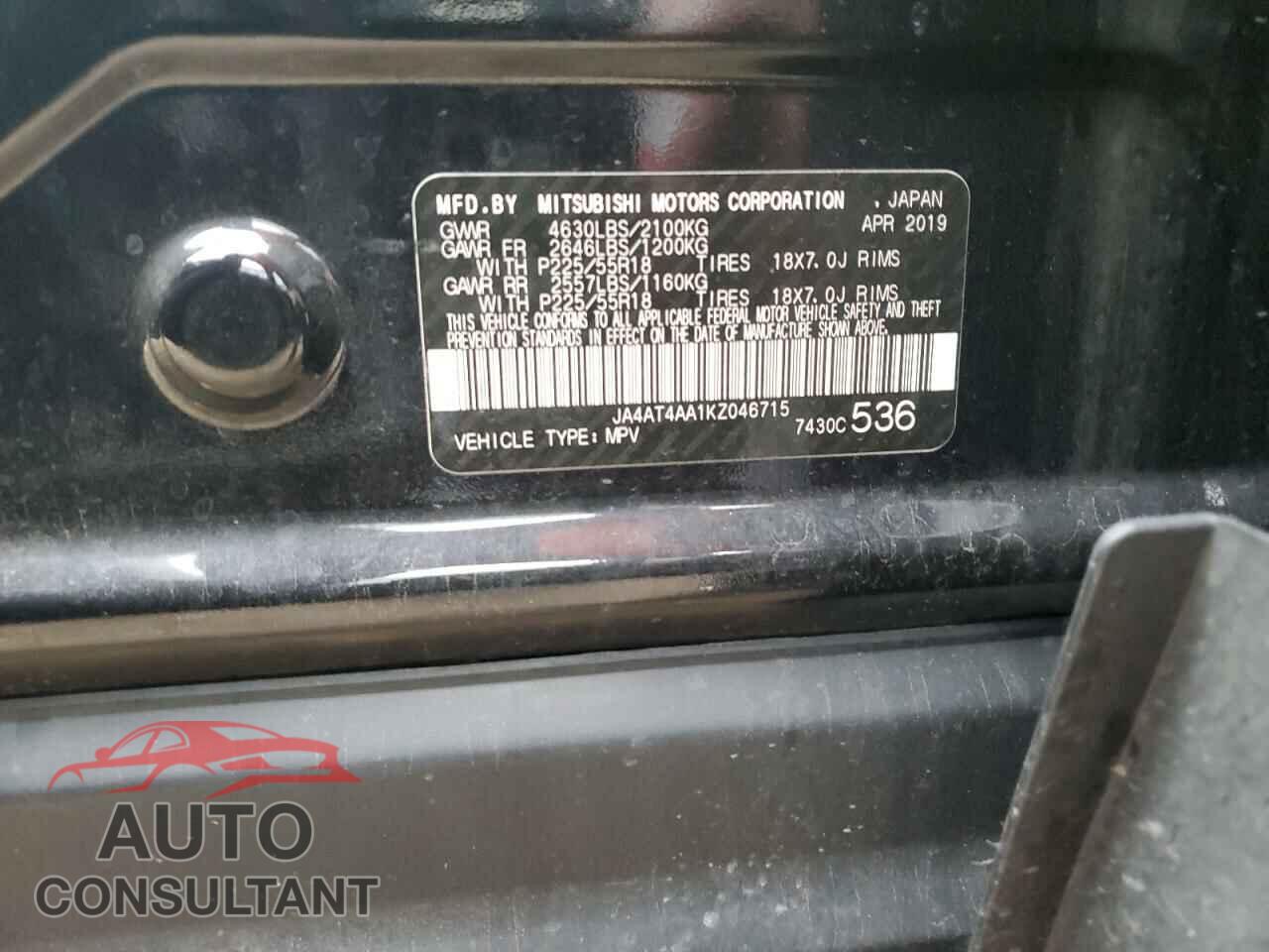 MITSUBISHI ECLIPSE 2019 - JA4AT4AA1KZ046715