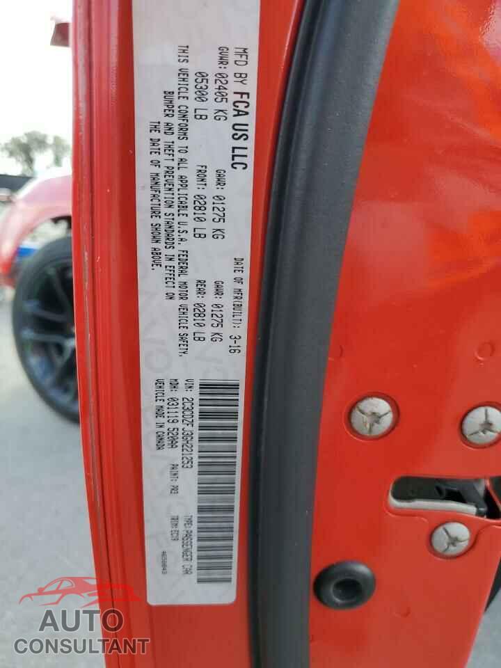 DODGE CHALLENGER 2016 - 2C3CDZFJ3GH221253