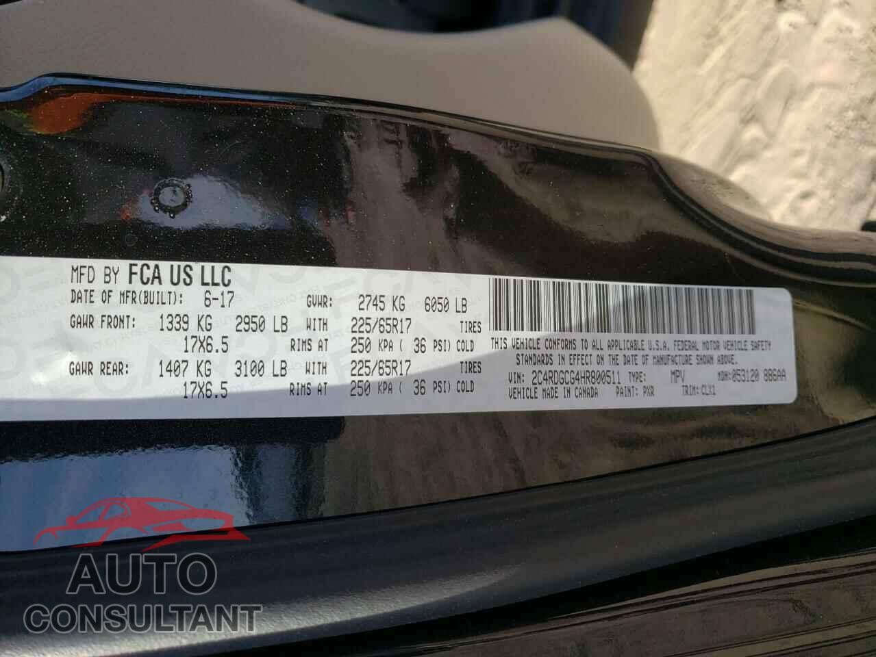DODGE CARAVAN 2017 - 2C4RDGCG4HR800511