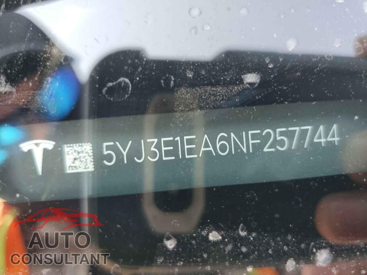 TESLA MODEL 3 2022 - 5YJ3E1EA6NF257744