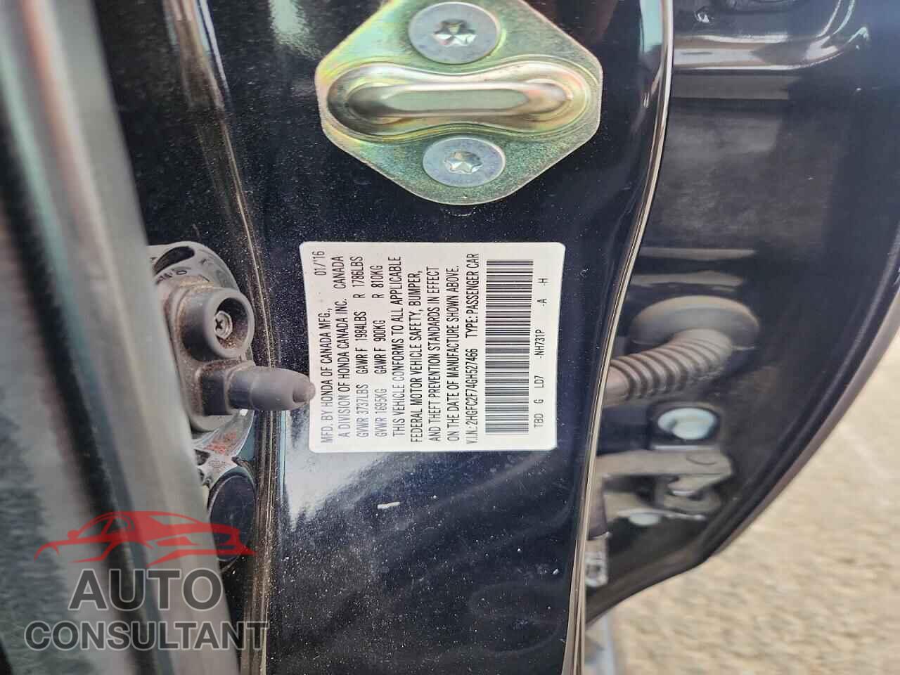 HONDA CIVIC 2016 - 2HGFC2F74GH527466