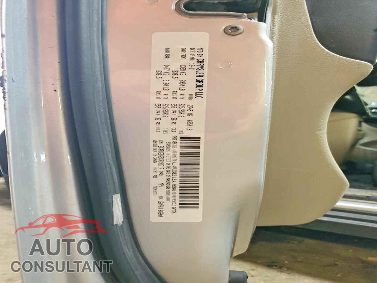 DODGE CARAVAN 2012 - 2C4RDGBG9CR191717