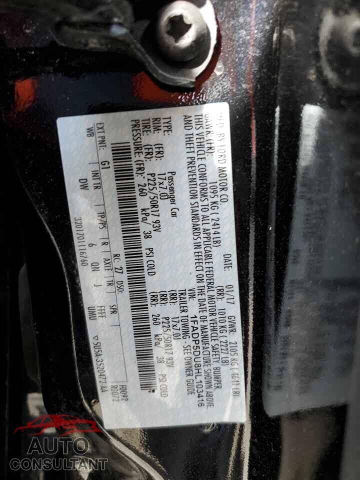 FORD CMAX 2017 - 1FADP5DU8HL103416