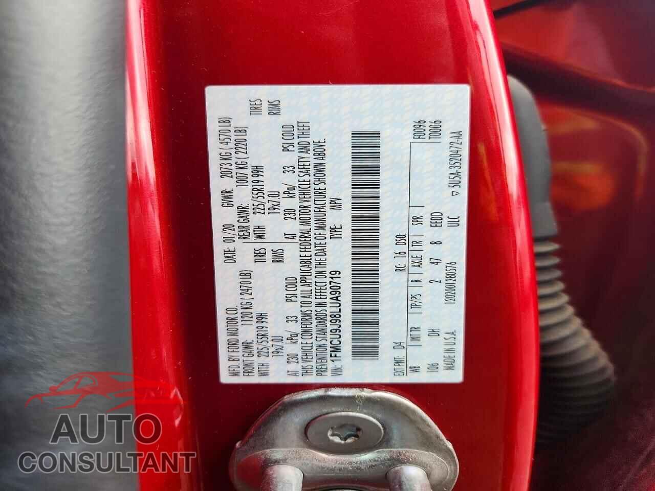 FORD ESCAPE 2020 - 1FMCU9J98LUA90719