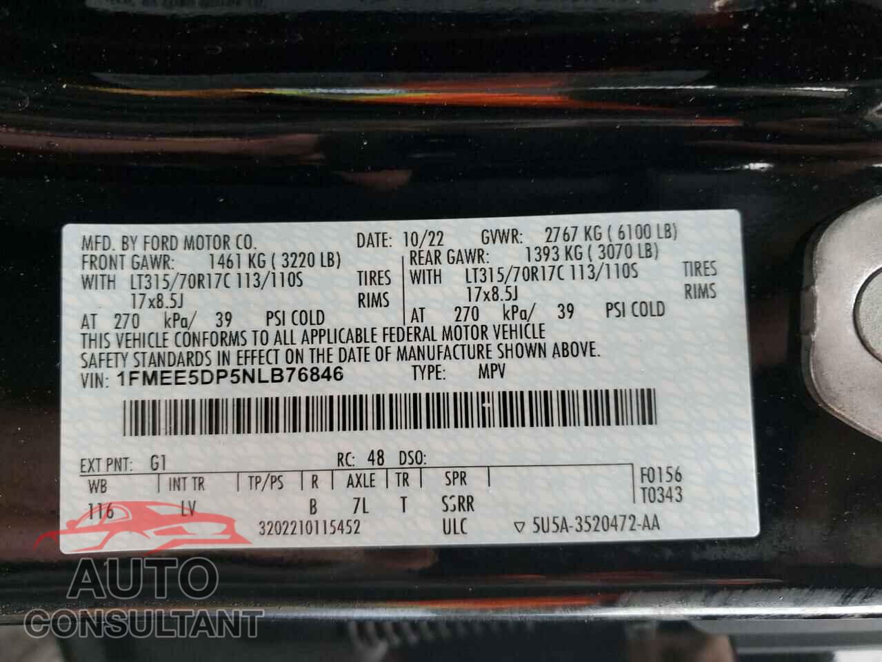 FORD BRONCO 2022 - 1FMEE5DP5NLB76846