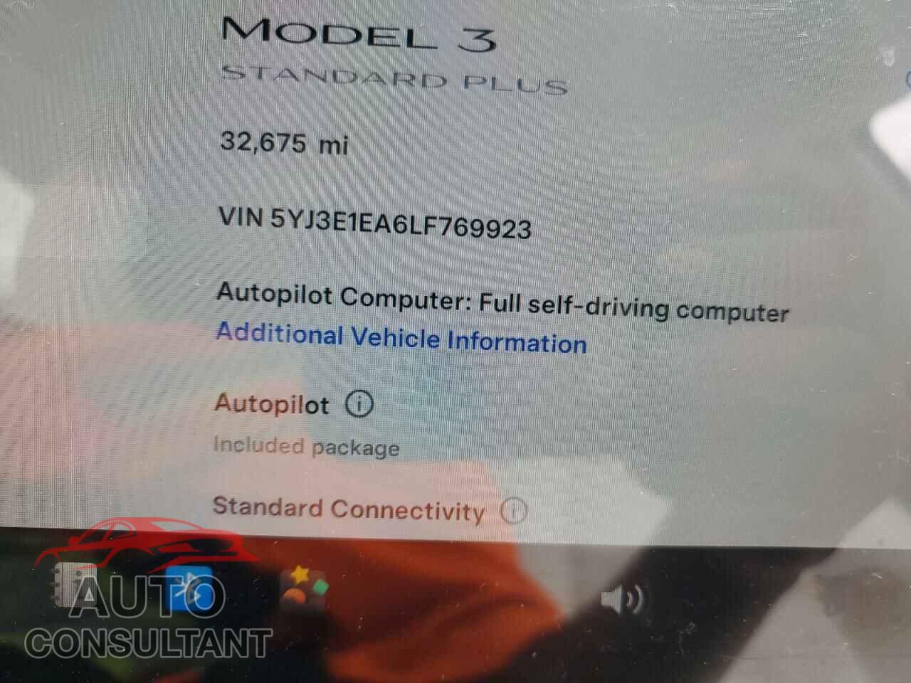 TESLA MODEL 3 2020 - 5YJ3E1EA6LF769923