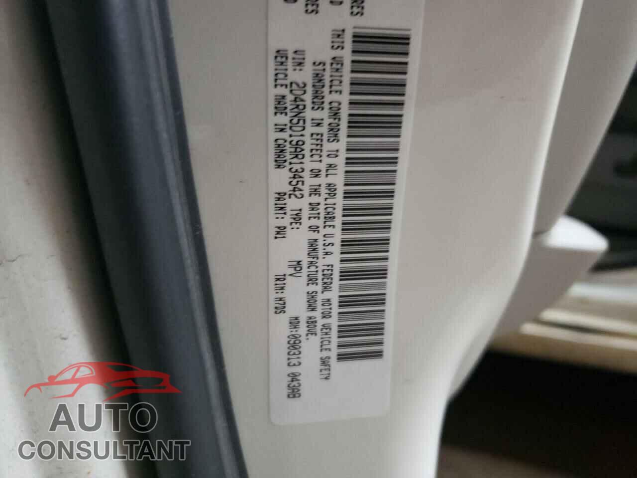 DODGE CARAVAN 2010 - 2D4RN5D19AR134542
