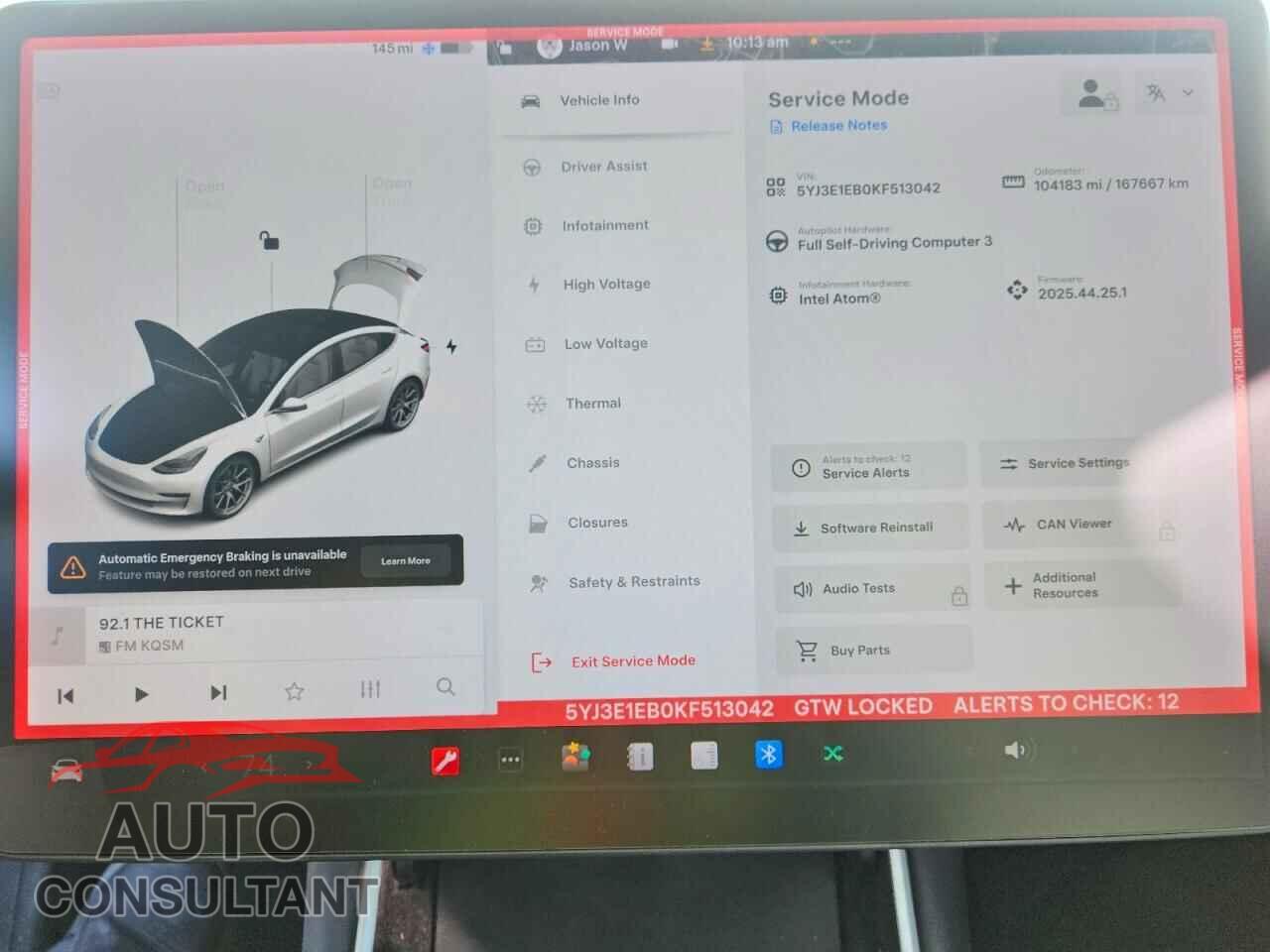 TESLA MODEL 3 2019 - 5YJ3E1EB0KF513042