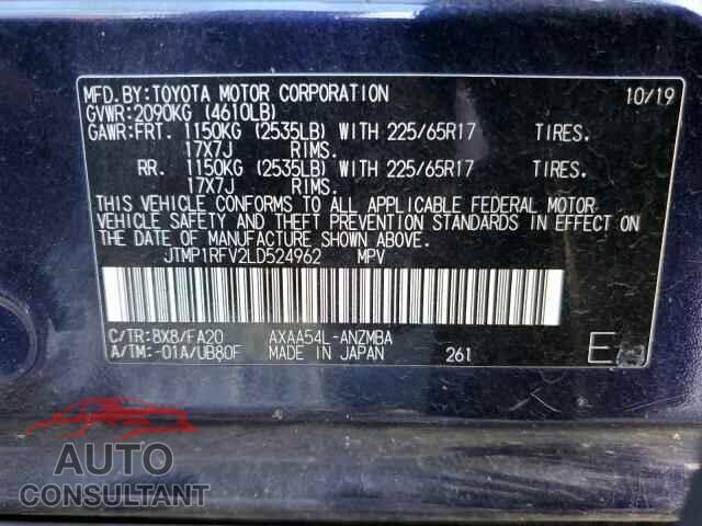 TOYOTA RAV4 2020 - JTMP1RFV2LD524962