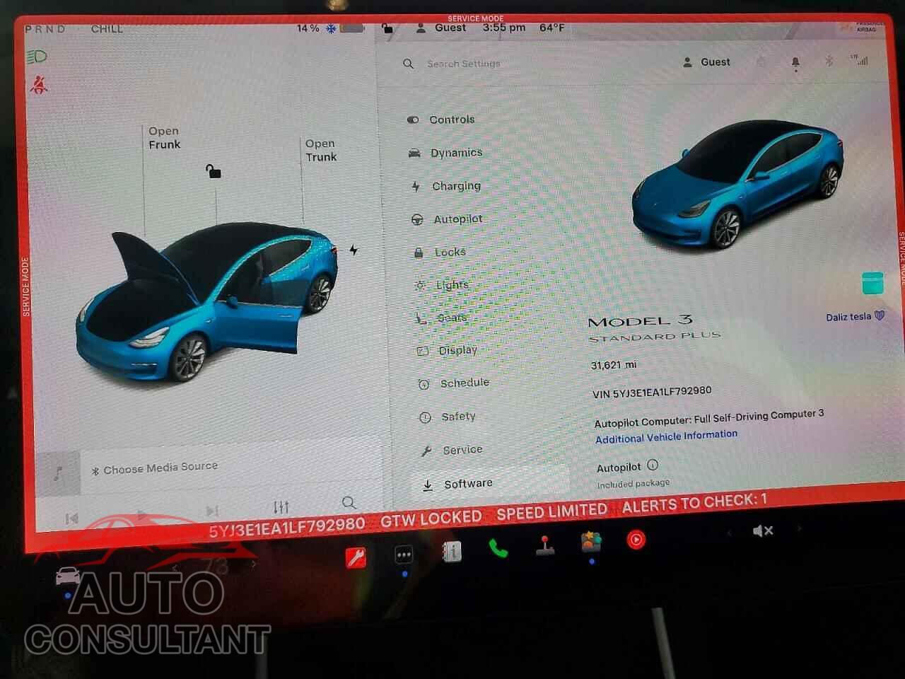 TESLA MODEL 3 2020 - 5YJ3E1EA1LF792980