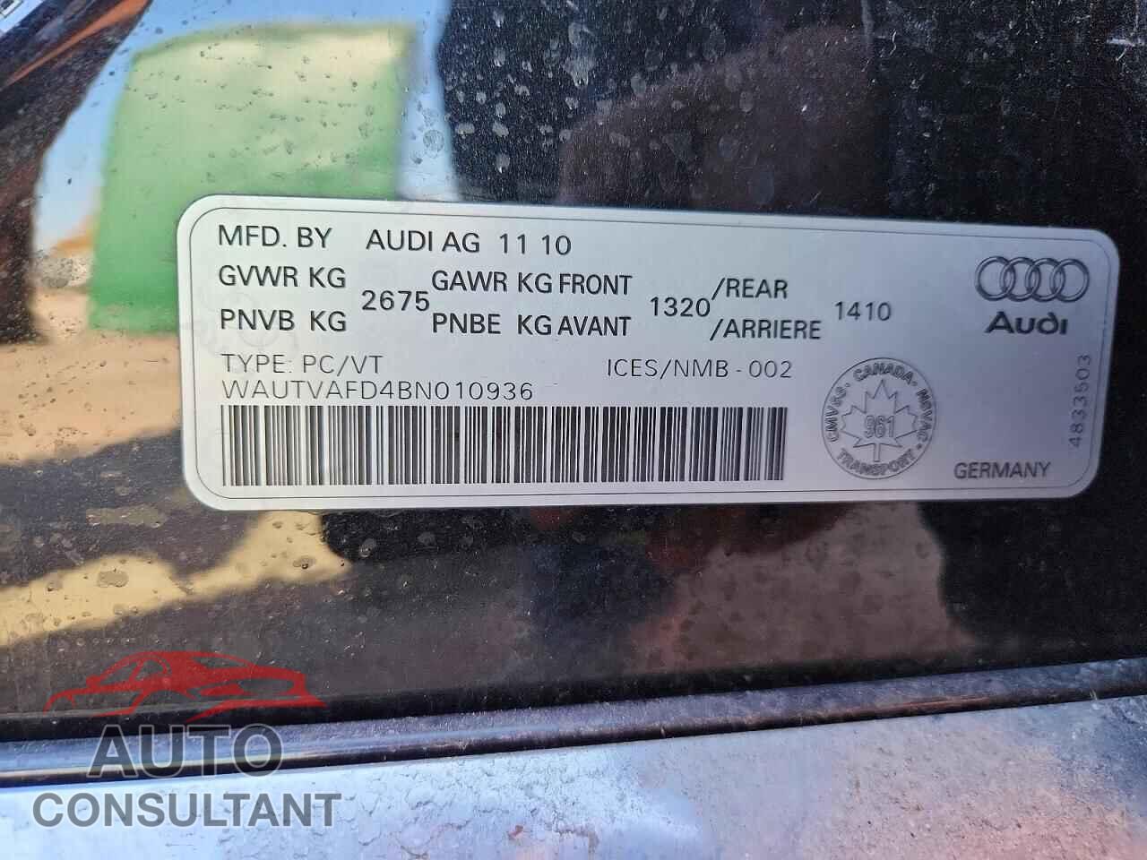 AUDI A8 2011 - WAUTVAFD4BN010936