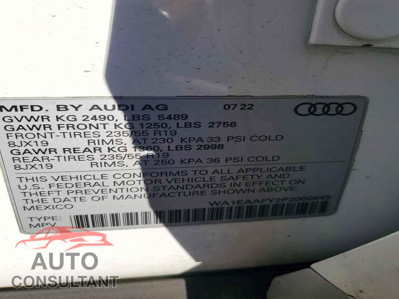 AUDI Q5 2023 - WA1EAAFY2P2000645
