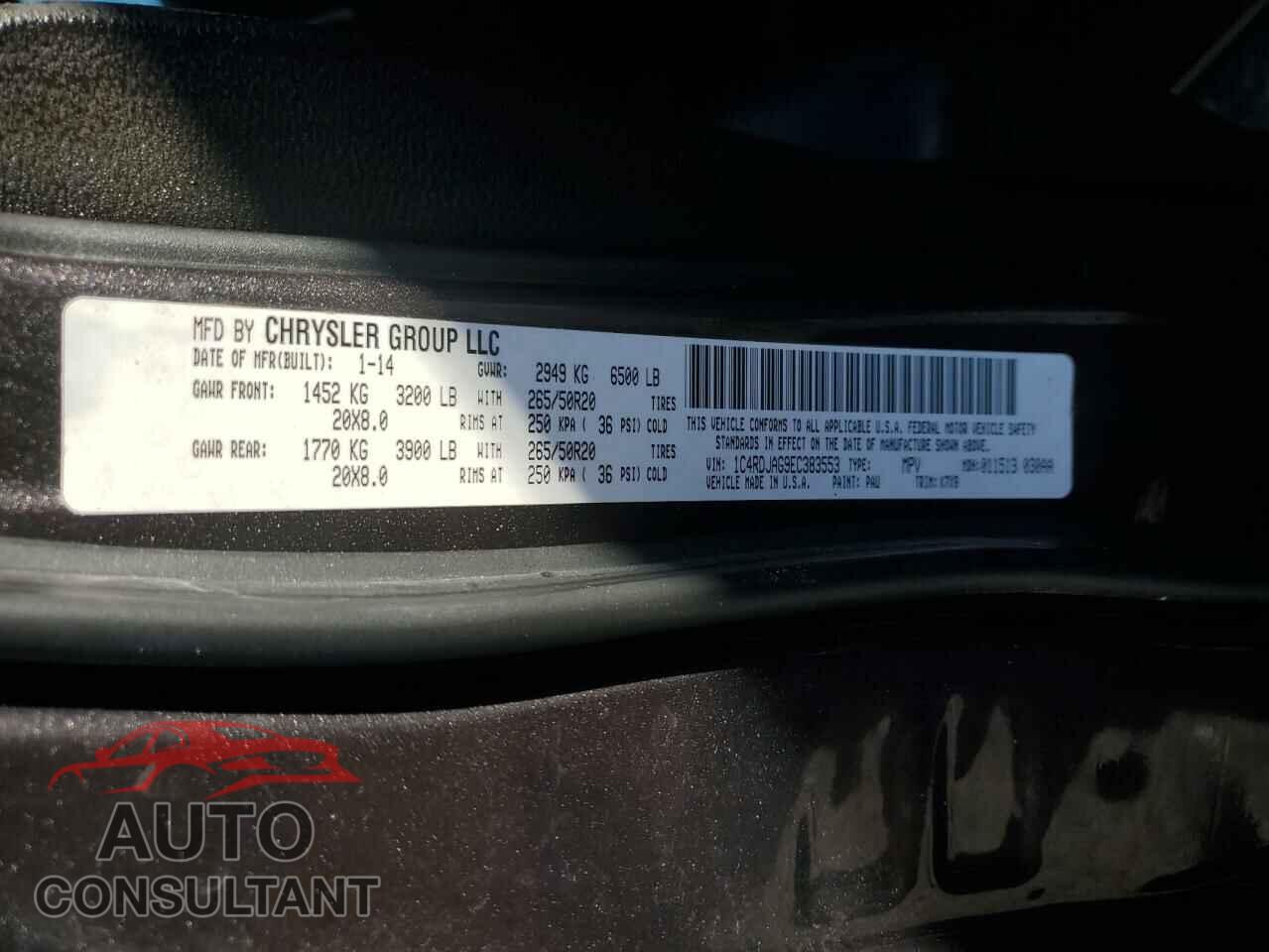 DODGE DURANGO 2014 - 1C4RDJAG9EC383553