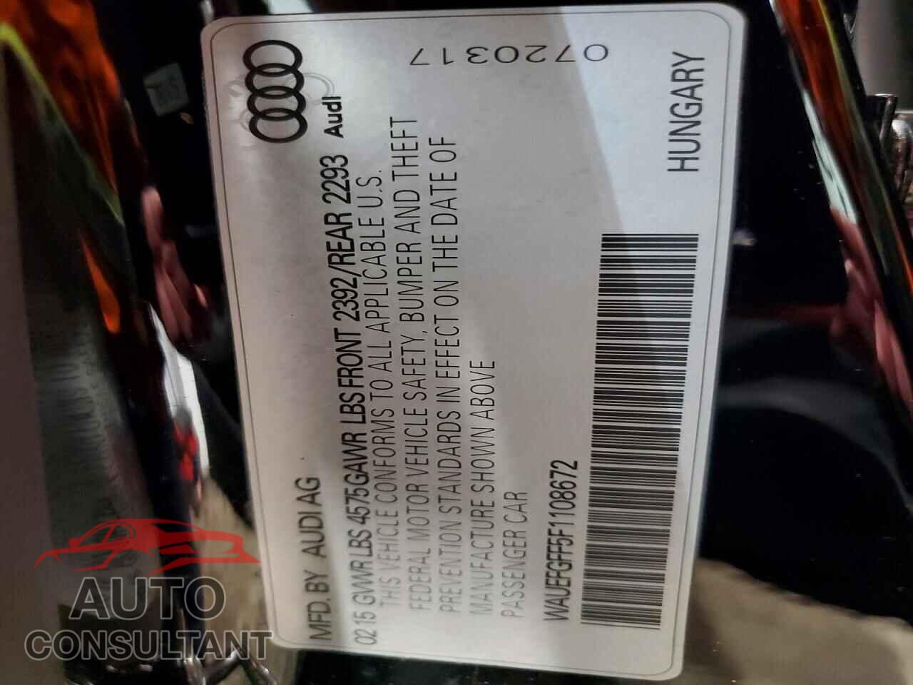 AUDI A3 2015 - WAUEFGFF5F1108672