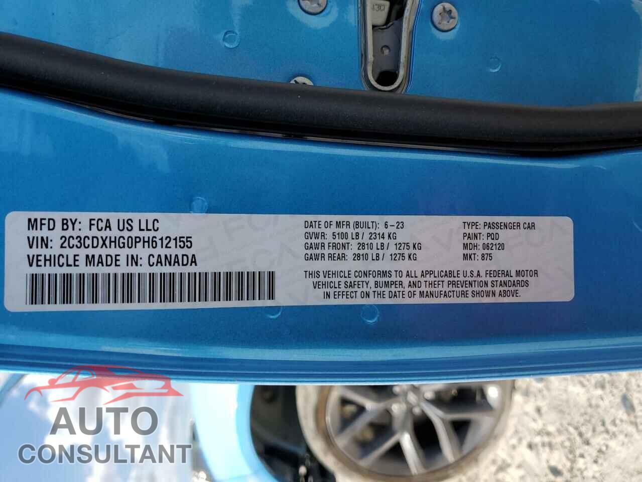 DODGE CHARGER 2023 - 2C3CDXHG0PH612155