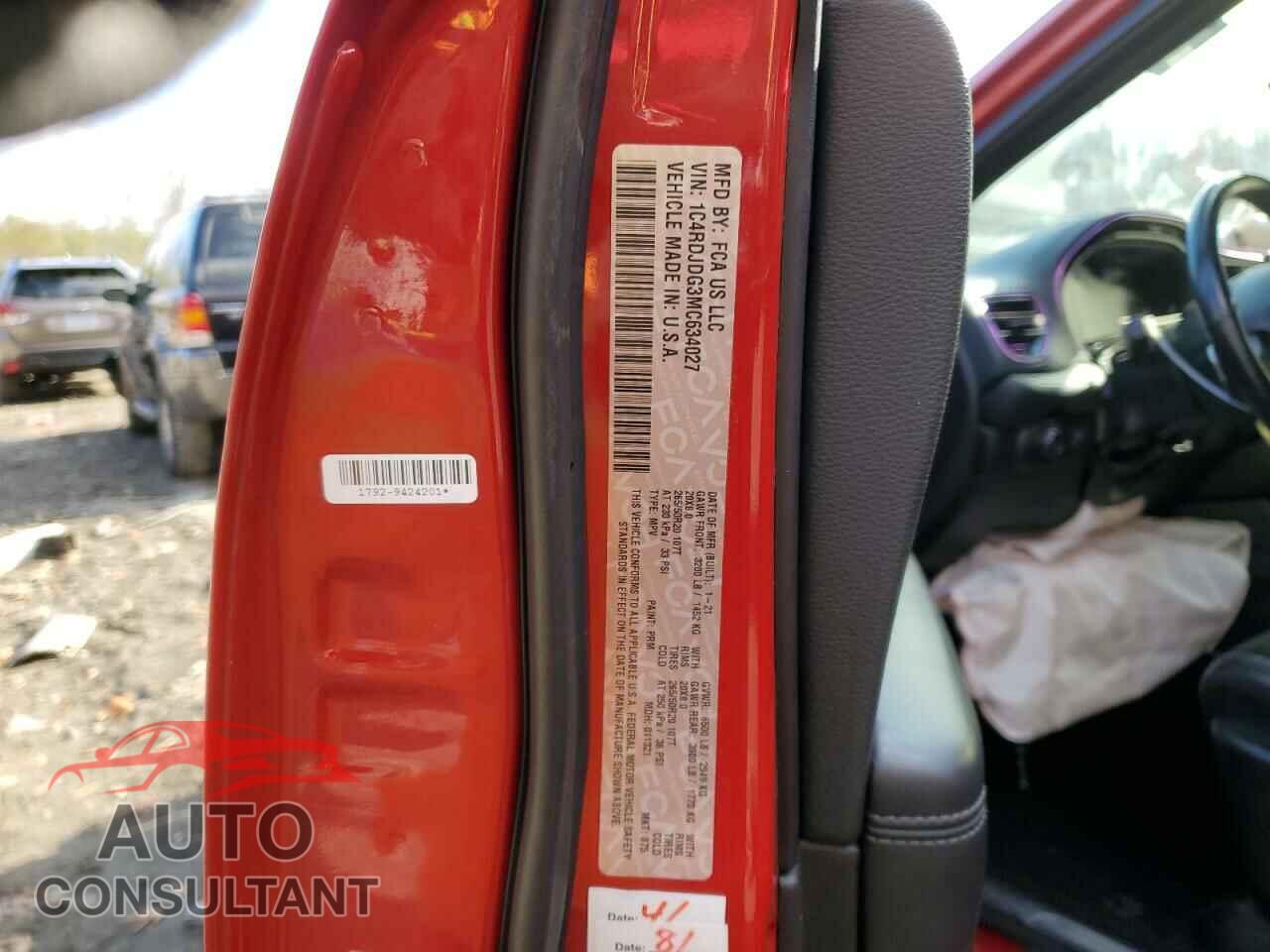 DODGE DURANGO 2021 - 1C4RDJDG3MC634027