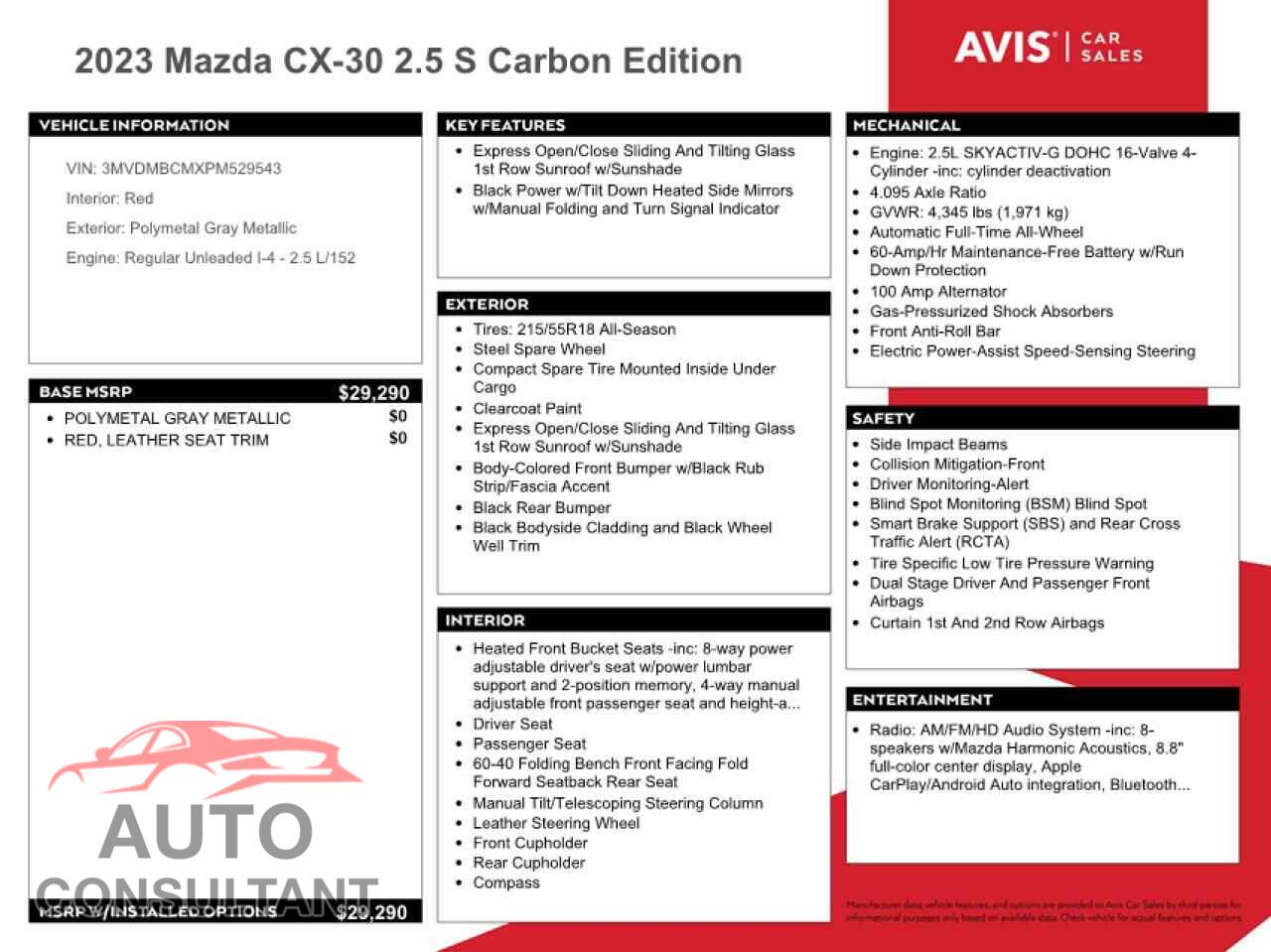 MAZDA CX30 2023 - 3MVDMBCMXPM529543