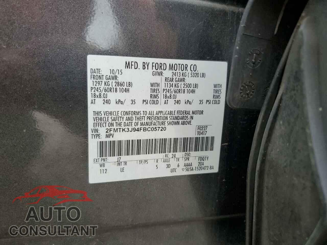 FORD EDGE 2015 - 2FMTK3J94FBC05720