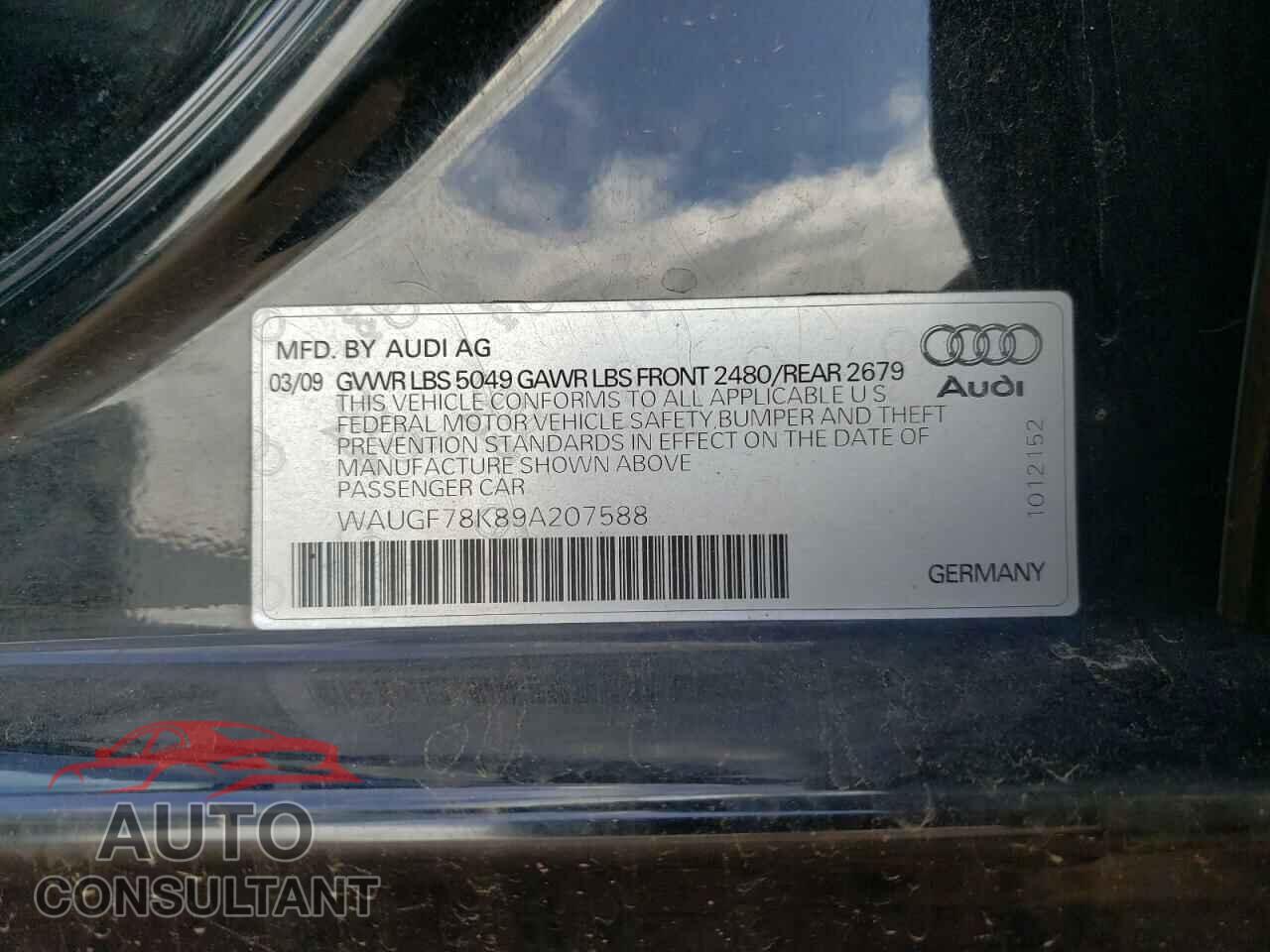 AUDI A4 2009 - WAUGF78K89A207588