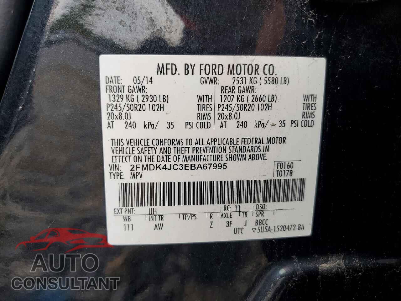 FORD EDGE 2014 - 2FMDK4JC3EBA67995