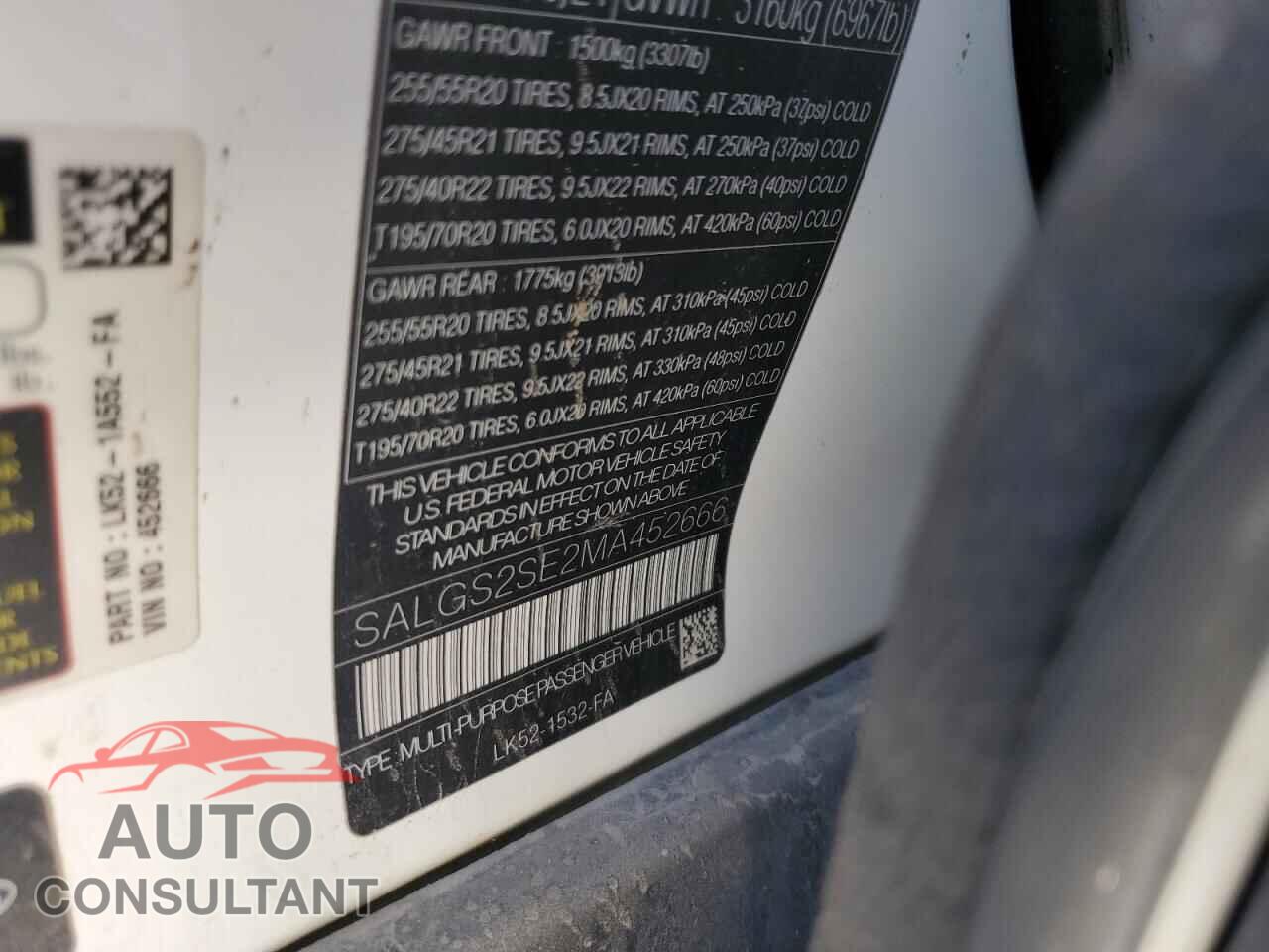 LAND ROVER RANGEROVER 2021 - SALGS2SE2MA452666