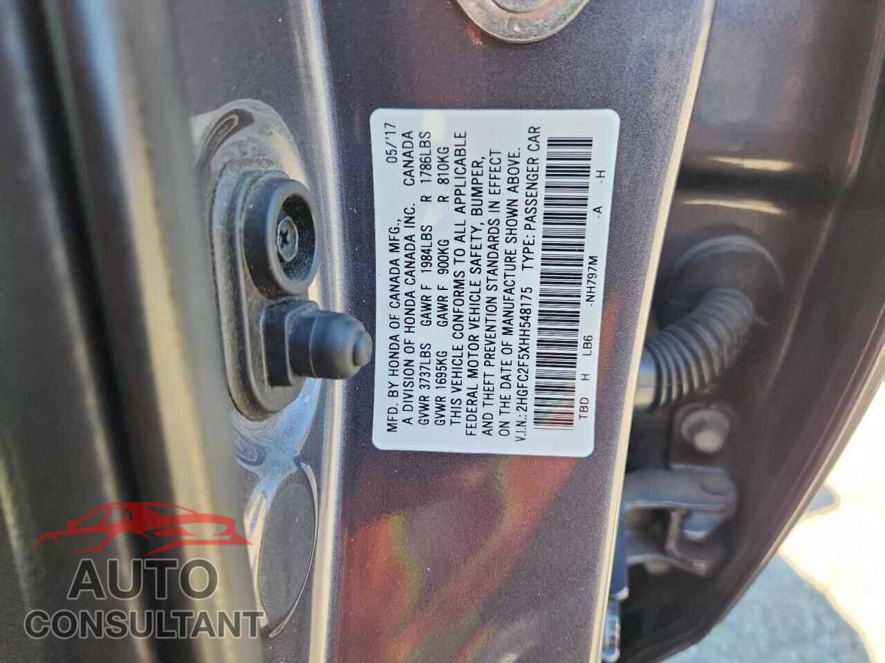 HONDA CIVIC 2017 - 2HGFC2F5XHH548175