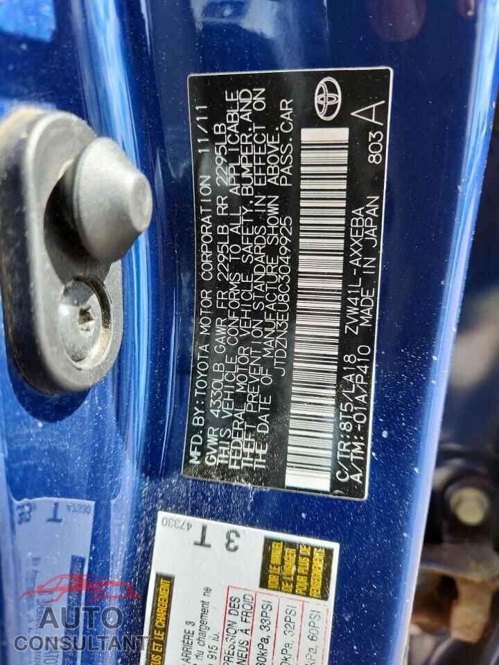 TOYOTA PRIUS 2012 - JTDZN3EU8C3049925