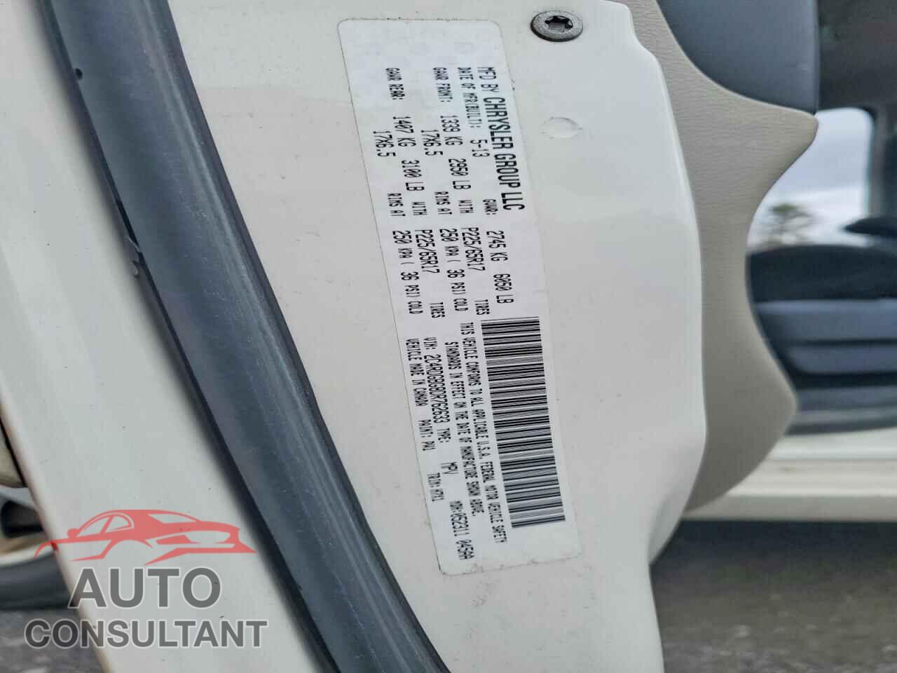 DODGE CARAVAN 2013 - 2C4RDGBG8DR762633