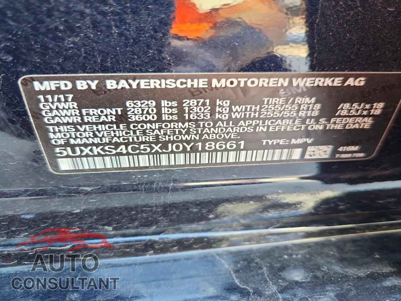 BMW X5 2018 - 5UXKS4C5XJ0Y18661