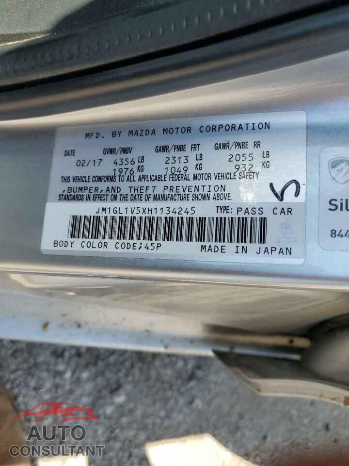 MAZDA 6 2017 - JM1GL1V5XH1134245