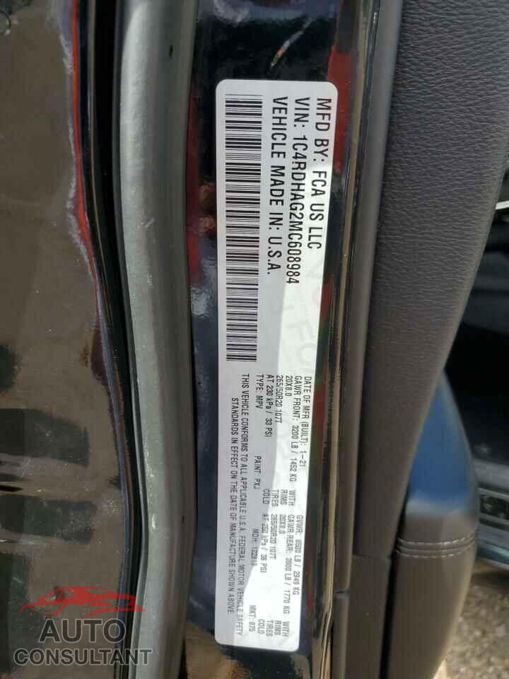 DODGE DURANGO 2021 - 1C4RDHAG2MC608984