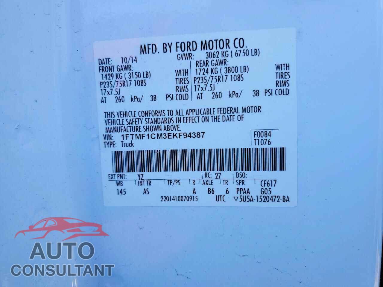 FORD All Models 2014 - 1FTMF1CM3EKF94387