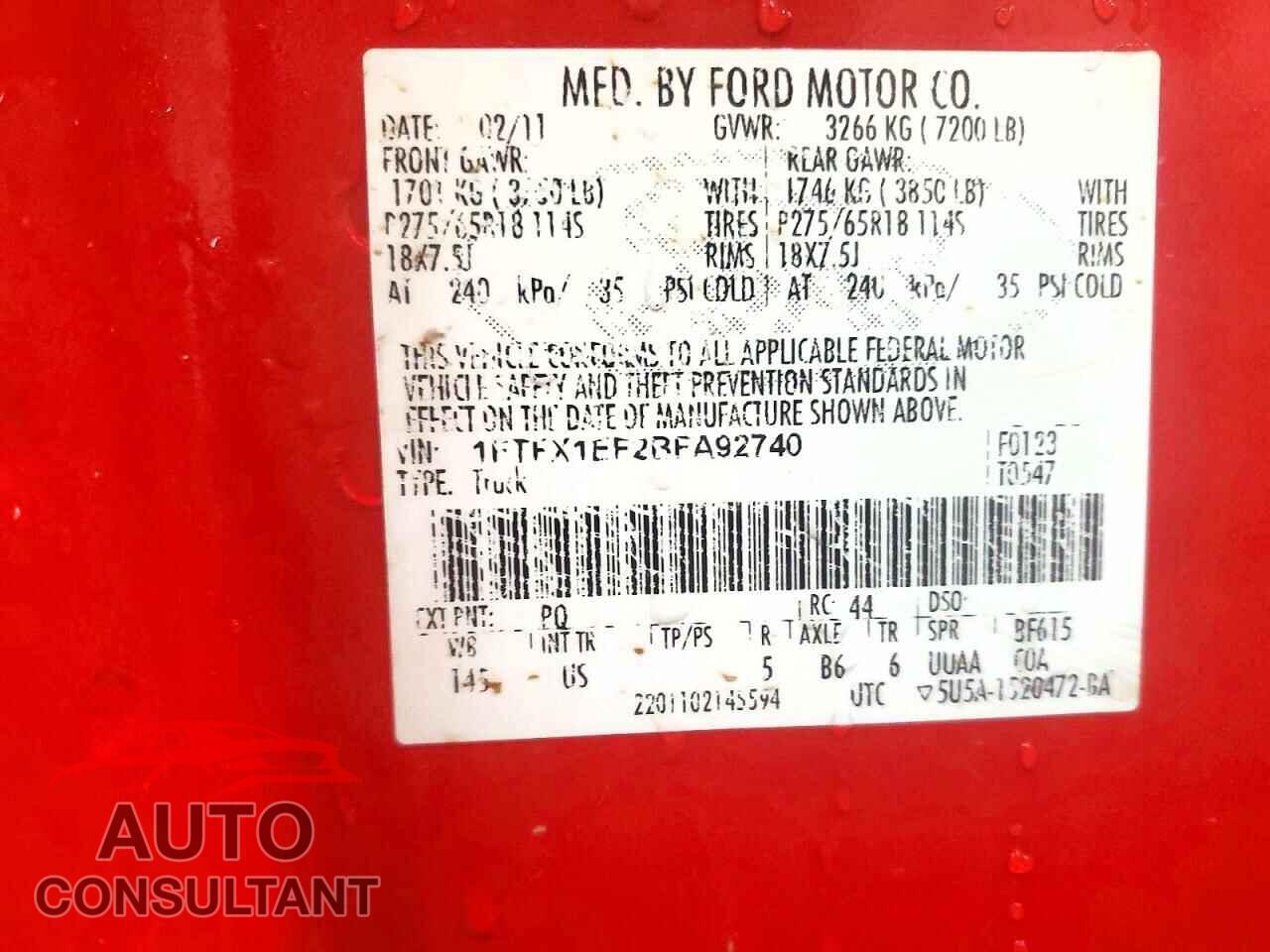 FORD F-150 2011 - 1FTFX1EF2BFA92740