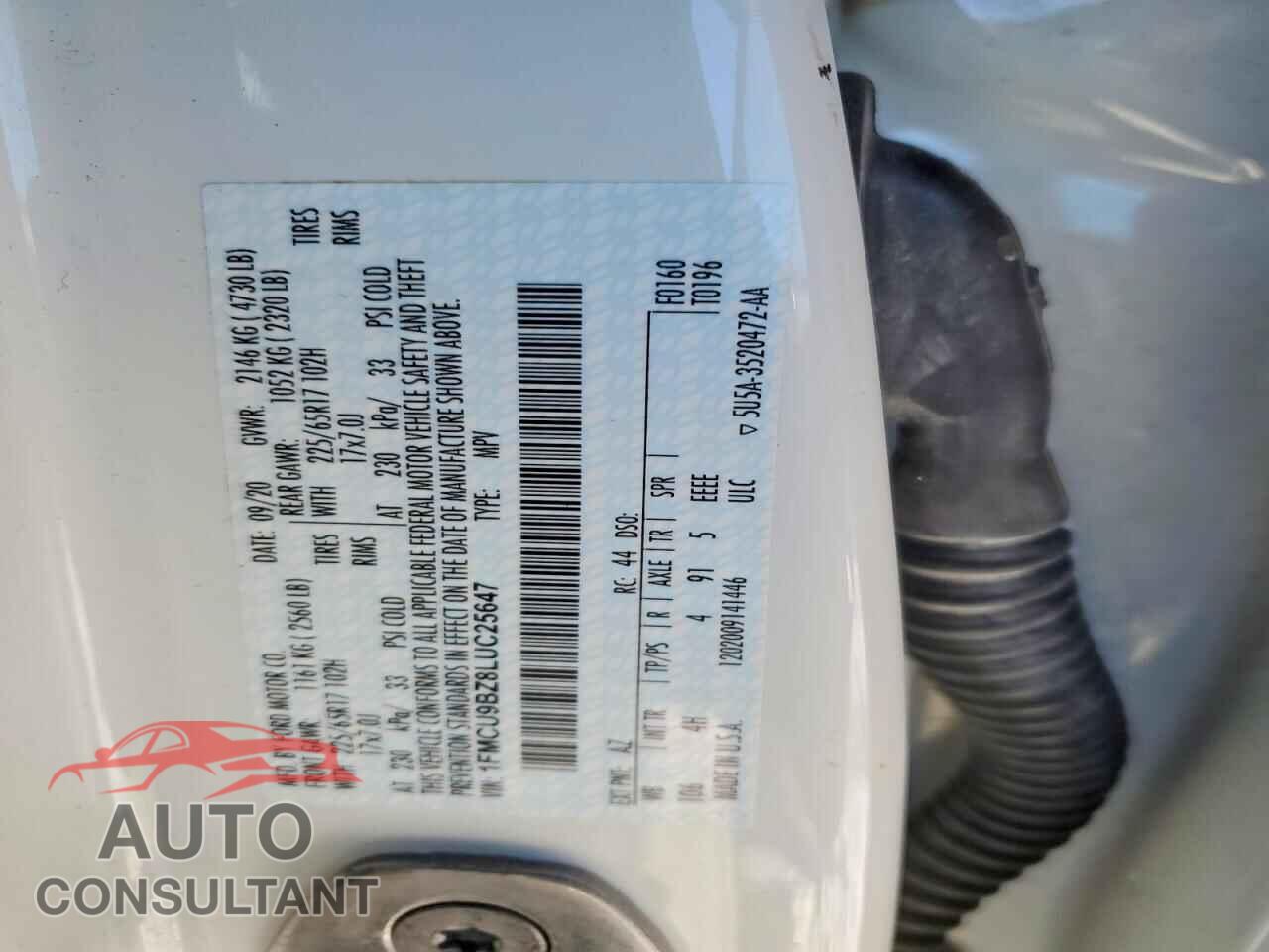 FORD ESCAPE 2020 - 1FMCU9BZ8LUC25647