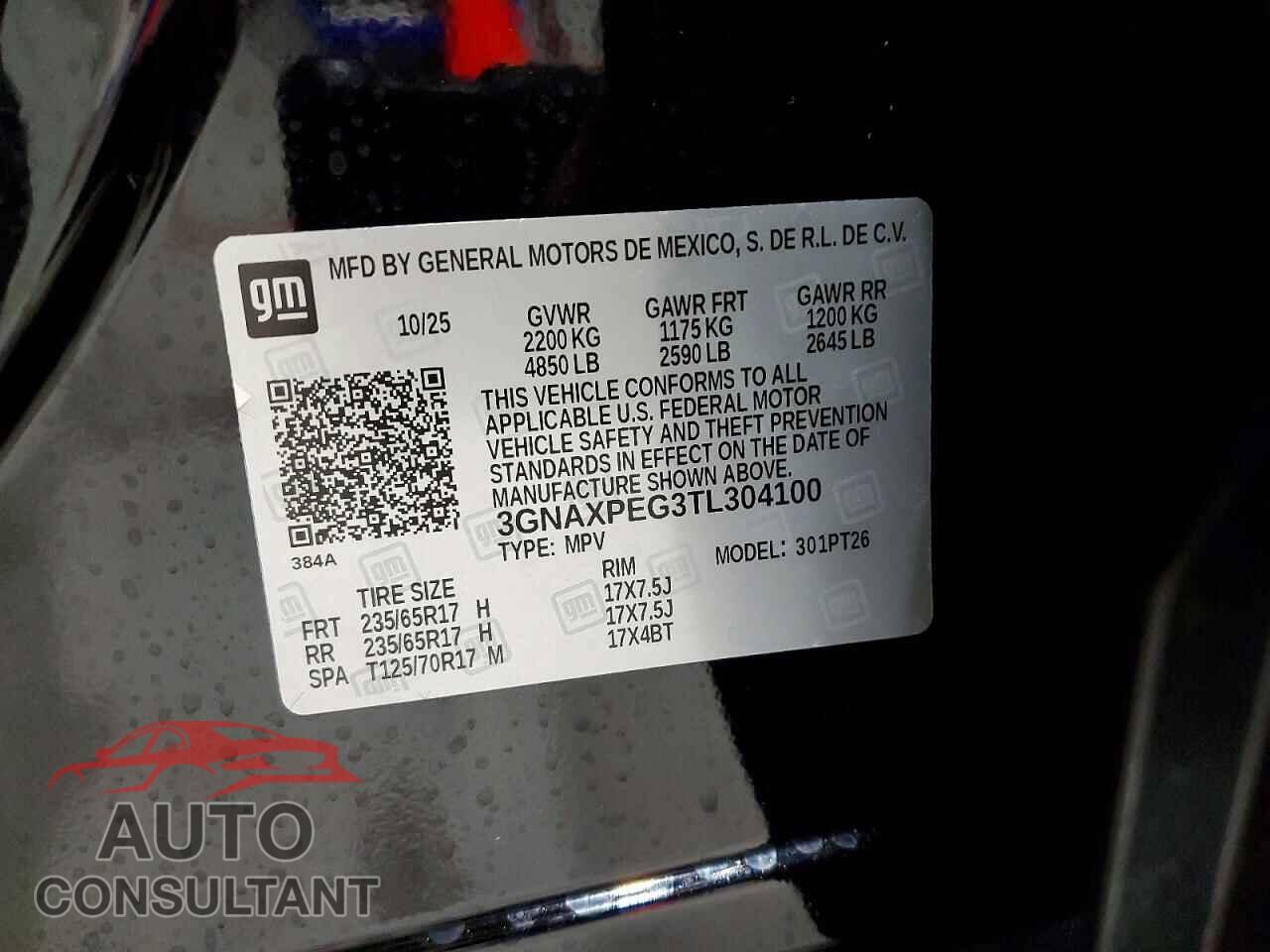 CHEVROLET EQUINOX 2026 - 3GNAXPEG3TL304100