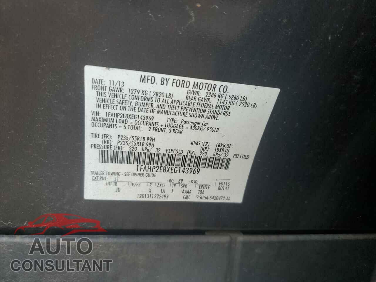 FORD TAURUS 2014 - 1FAHP2E8XEG143969