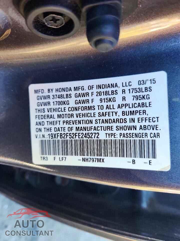 HONDA CIVIC 2015 - 19XFB2F52FE245272
