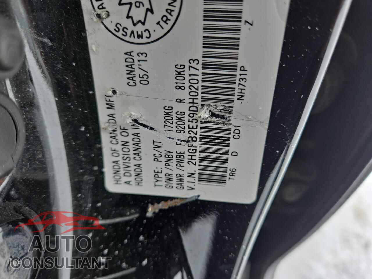 HONDA CIVIC 2013 - 2HGFB2E59DH020173