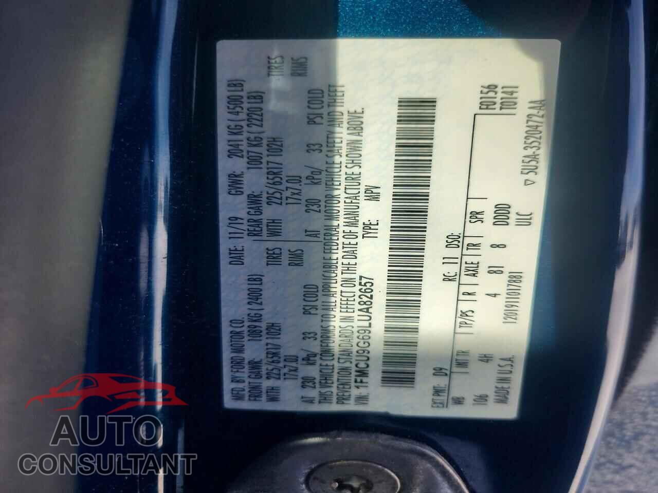 FORD ESCAPE 2020 - 1FMCU9G69LUA82657