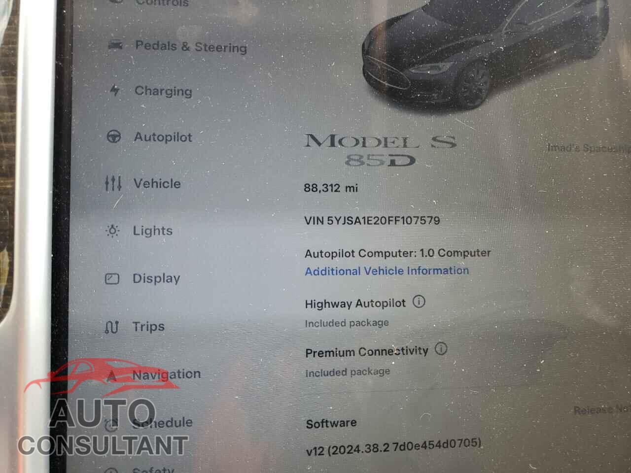 TESLA MODEL S 2015 - 5YJSA1E20FF107579