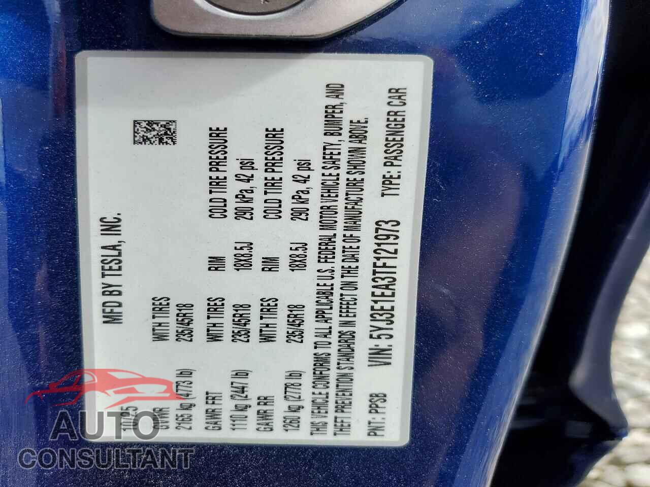 TESLA MODEL 3 2026 - 5YJ3E1EA3TF121973