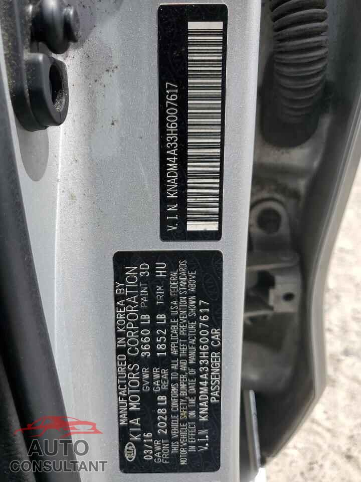 KIA RIO 2017 - KNADM4A33H6007617