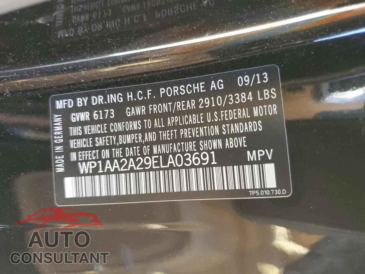 PORSCHE CAYENNE 2014 - WP1AA2A29ELA03691