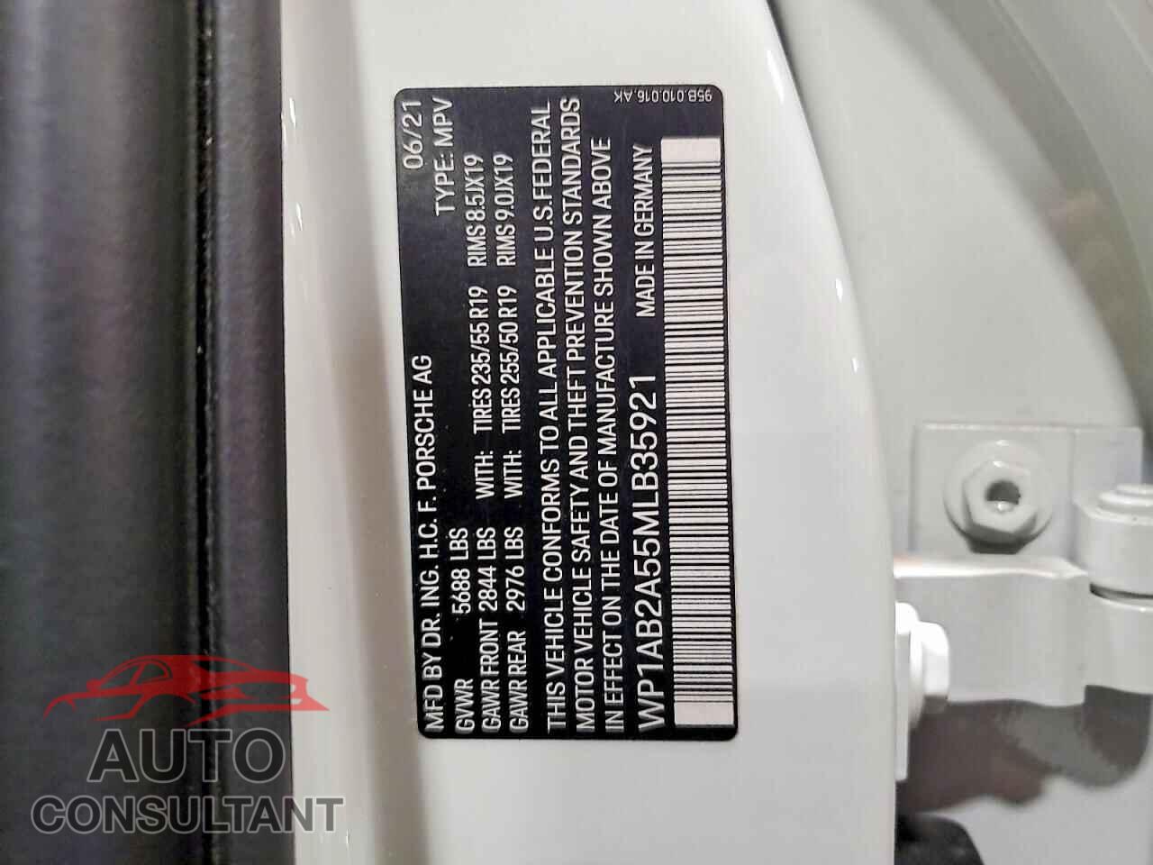PORSCHE MACAN 2021 - WP1AB2A55MLB35921