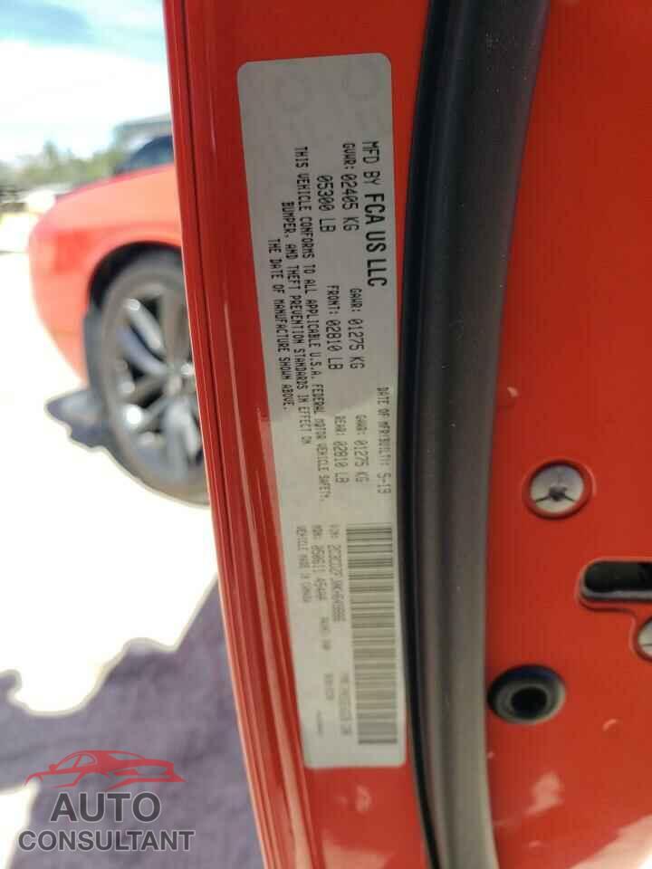 DODGE CHALLENGER 2019 - 2C3CDZFJ0KH649886
